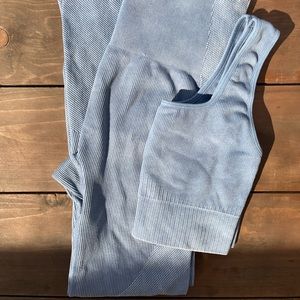 High Rise Ribbed Seamless leggings - JoyLab and seamless square neck top.